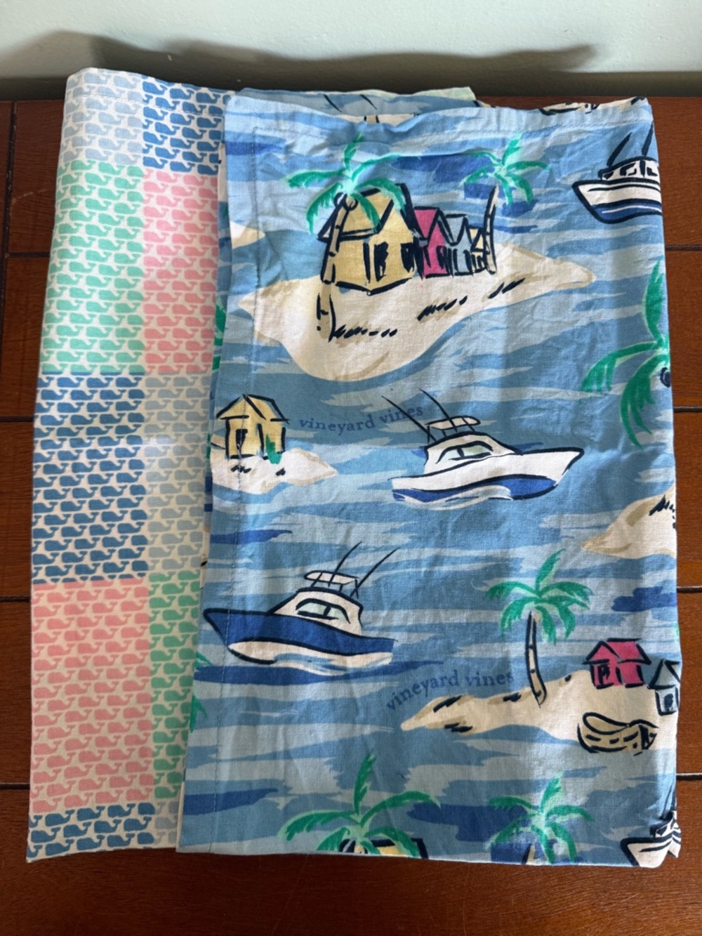 Vineyard Vines for Target Tropical Patchwork Whale Print Tea Towel Set of 2